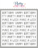 Birthday Words Stencil