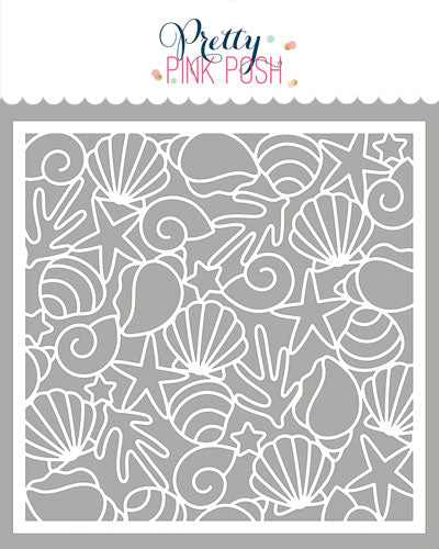 Seashell Background Stencil
