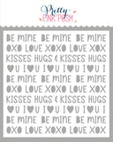 Valentine Words Stencil