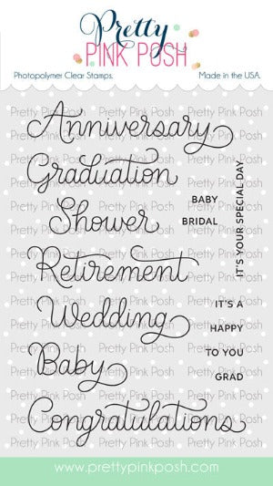 Celebration Scripts Stamp Set