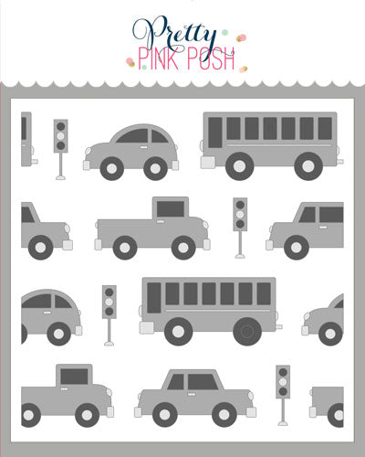 Layered Cars Stencils (3 Pack)