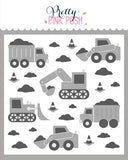 Layered Construction Trucks Stencils (3 Pack)