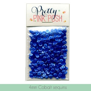 4MM Cobalt Sequins - Cupped Sequins