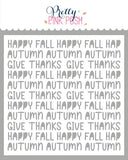 Fall Words Stencil