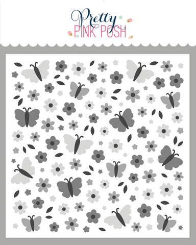 Layered Butterfly Floral Stencils (4 Pack)