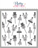 Layered Christmas Cake Pops Stencils