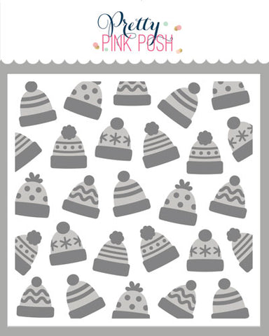 Layered Winter Hats Stencils (2 Pack)