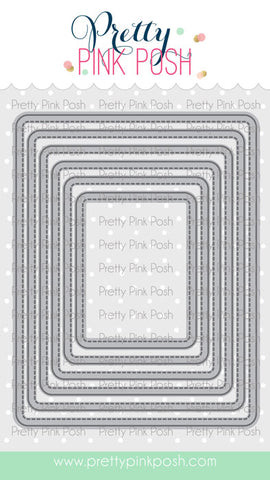 Rounded Stitched Rectangles Dies