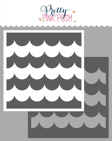 Stacked Scallops Stencils (2 Pack)