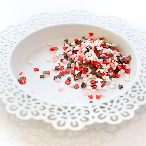 Strawberry Valentine Clay Confetti