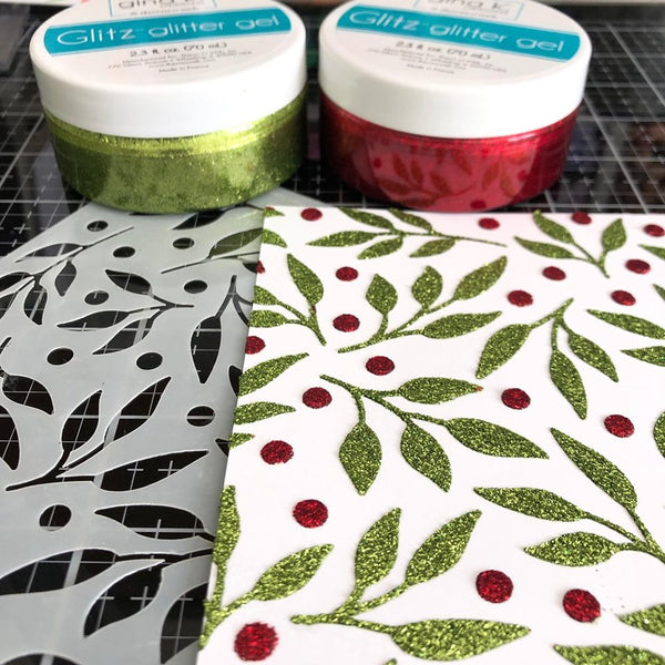 Leaves & Berries Stencil Pretty Pink Posh LLC