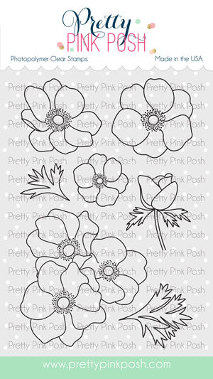 Anemone Flower Stamp Set with Matching Dies