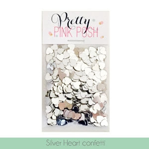 Silver Heart Confetti