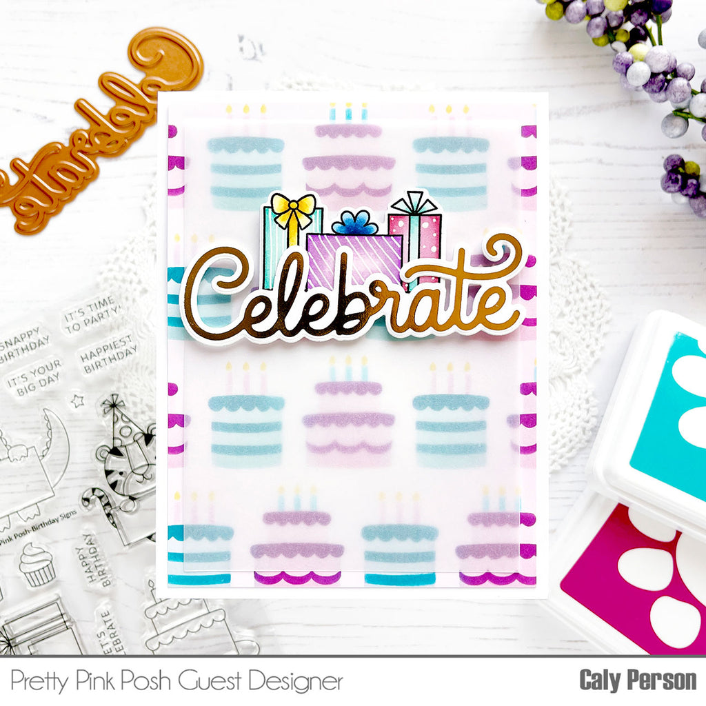 Layered Birthday Cakes Stencils (4 Pack) Pretty Pink Posh LLC