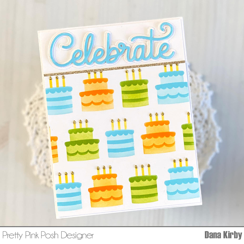 Layered Birthday Cakes Stencils (4 Pack) Pretty Pink Posh LLC