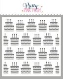 Layered Birthday Cakes Stencils (4 Pack)