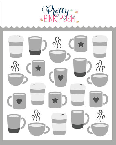 Layered Coffee Cups Stencils (3 Pack) – Pretty Pink Posh LLC