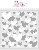 Heart-shaped Heart stencil in 4 layers.