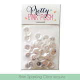 8MM Sparkling Clear Sequins
