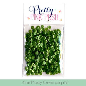 4MM Mossy Green Sequins - Cupped Sequins