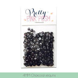 4mm Charcoal Sequins - Cupped Sequins
