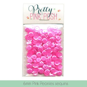 Pink Peonies Sequins
